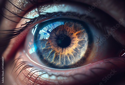 Eye: treatment of macular degeneration by RNA interference. Generative AI photo