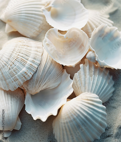 Seashells on sand 