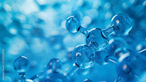3D blue molecule structure Background