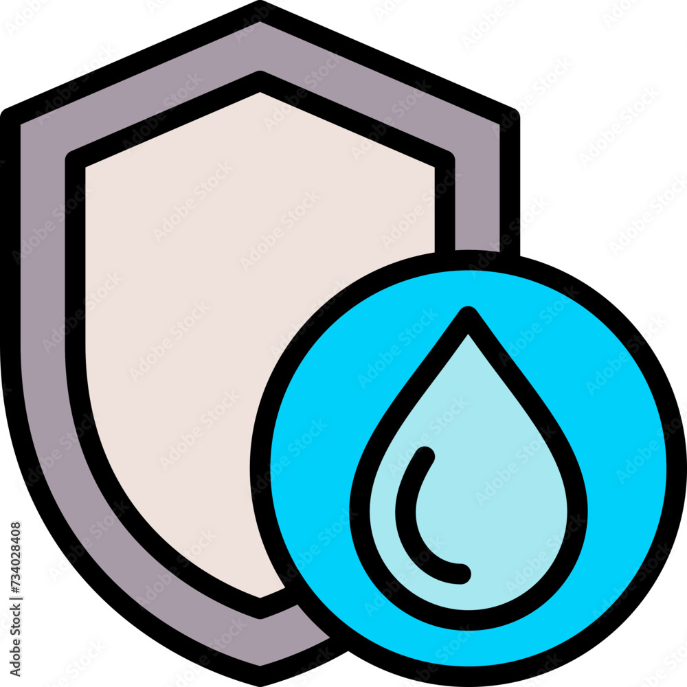 Fabric properties coloured and colorful icon - moisture resistant Fabric properties coloured and colorful icon - moisture resistant