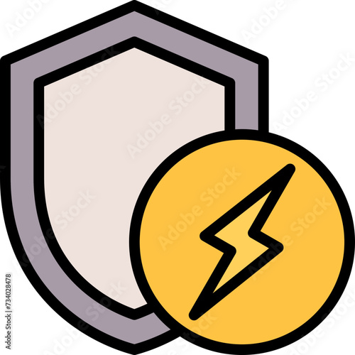 Fabric properties coloured and colorful icon - antistatic