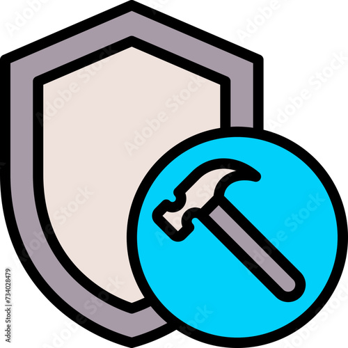 Fabric properties coloured and colorful icon - shockproof
