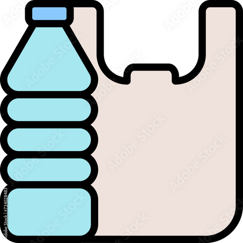 Fabric properties coloured and colorful icon - plastic