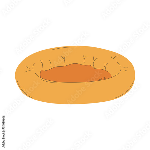 A bed for cats or dogs. A place for a pet to sleep. A pet care item. A flat vector illustration isolated on a white background.