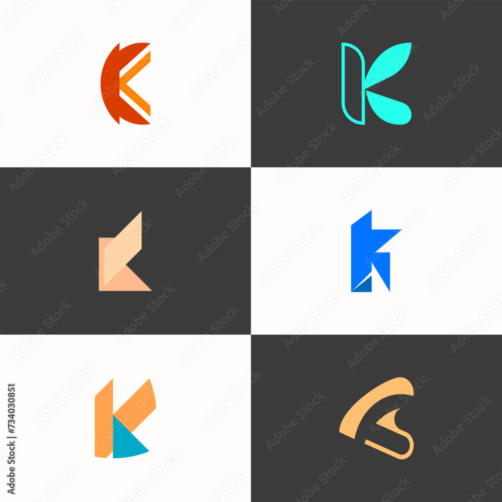 SET ILLUSTRATION LETTER K GEOMETRIC LOGO ICON FLAT COLOR TEMPLATE SIMPLE MINIMALIST ELEMENT DESIGN SIMPLE VECTOR GOOD FOR APPS, BRAND SET ILLUSTRATION LETTER K GEOMETRIC LOGO ICON FLAT COLOR TEMPLATE SIMPLE MINIMALIST ELEMENT DESIGN SIMPLE VECTOR GOOD FOR APPS, BRAND