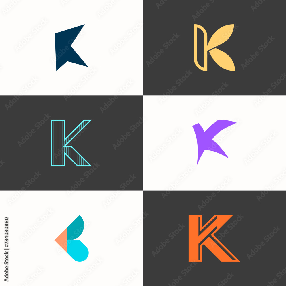 SET ILLUSTRATION LETTER K GEOMETRIC LOGO ICON FLAT COLOR TEMPLATE SIMPLE MINIMALIST ELEMENT DESIGN SIMPLE VECTOR GOOD FOR APPS, BRAND SET ILLUSTRATION LETTER K GEOMETRIC LOGO ICON FLAT COLOR TEMPLATE SIMPLE MINIMALIST ELEMENT DESIGN SIMPLE VECTOR GOOD FOR APPS, BRAND