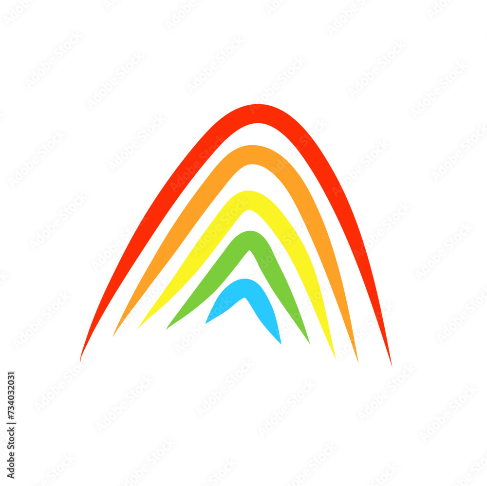 Fototapeta premium Hand drawn colorful rainbow 