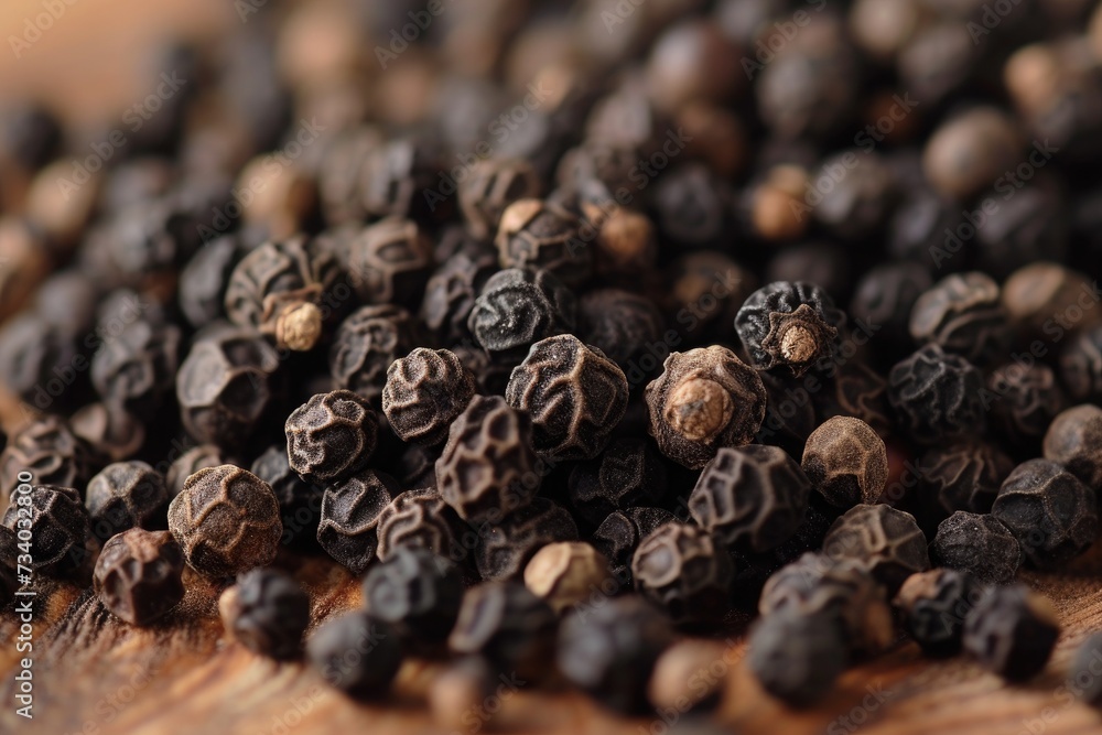 Fototapeta premium black pepper background close up