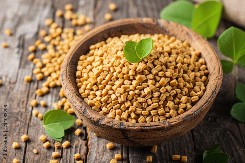 fenugreek spice in a bowl on a table fenugreek spice in a bowl on a table