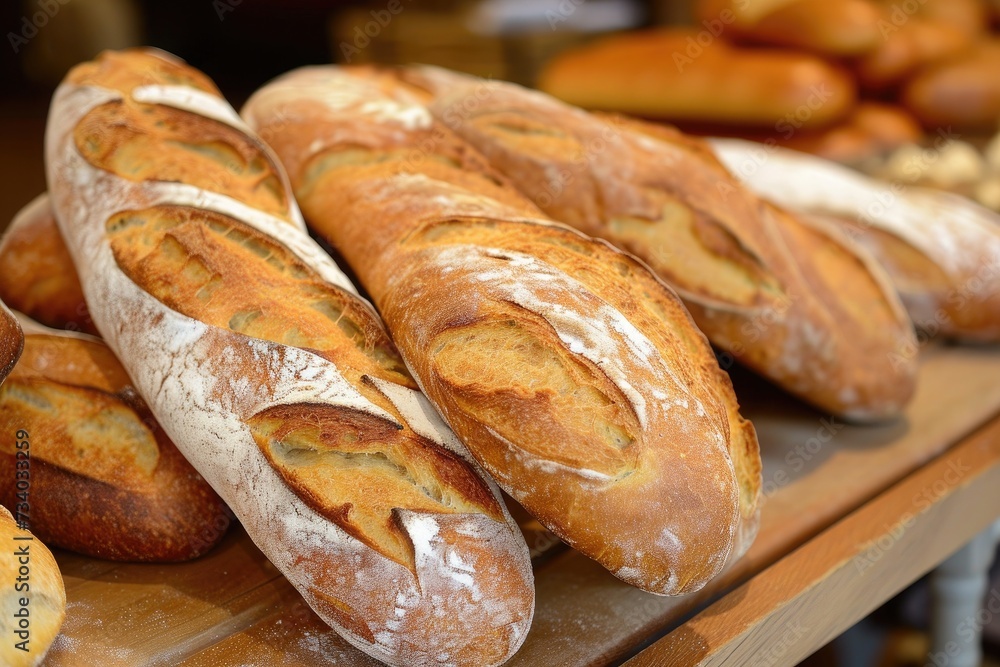 freshly baked bread in bakery