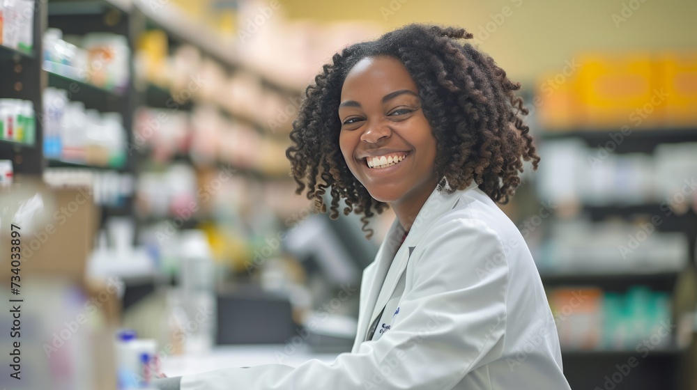 Pharmacist Organizing Medication Shelves Pharmacist Organizing Medication Shelves