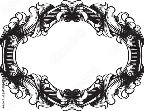 Frame Heraldic vintage hand drawing engraving style 3 (ID: 734036273)
