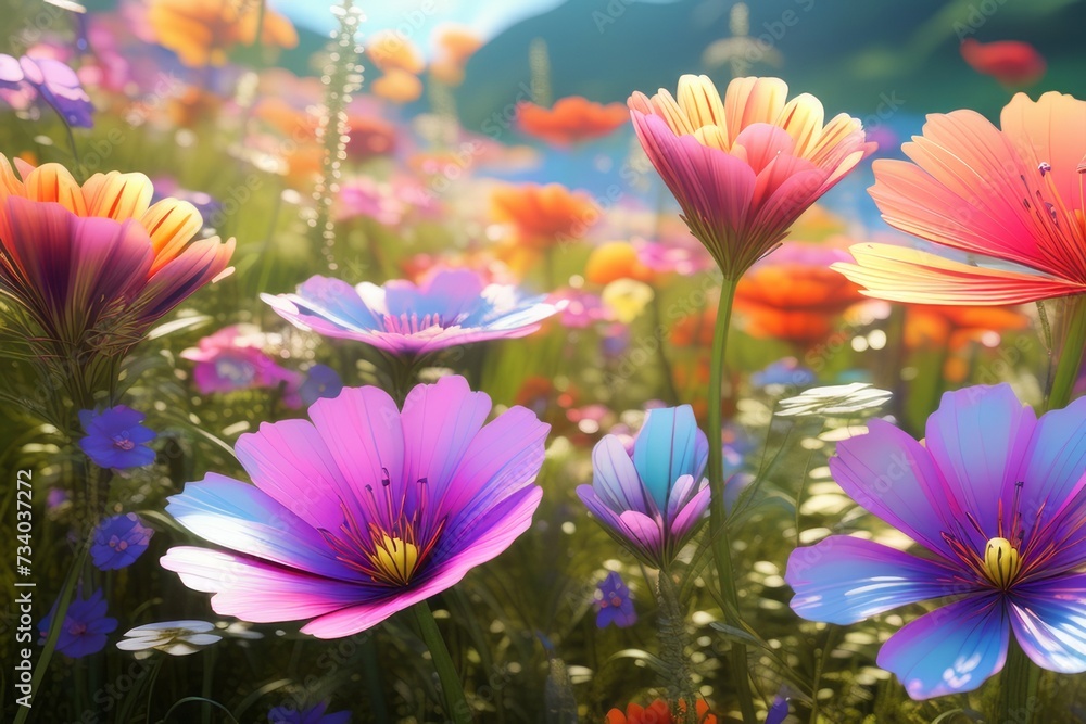 flowers in the garden created with generative AI software. flowers in the garden created with generative AI software.