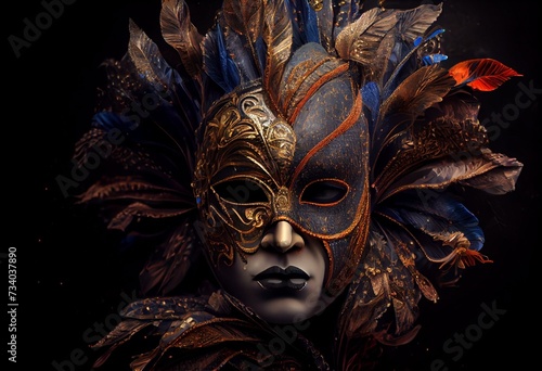 venetian carnival mask festive season AI Genrate Render Illustration. Generative AI © Kato