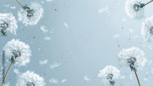 dandelion cotton wool on sky background