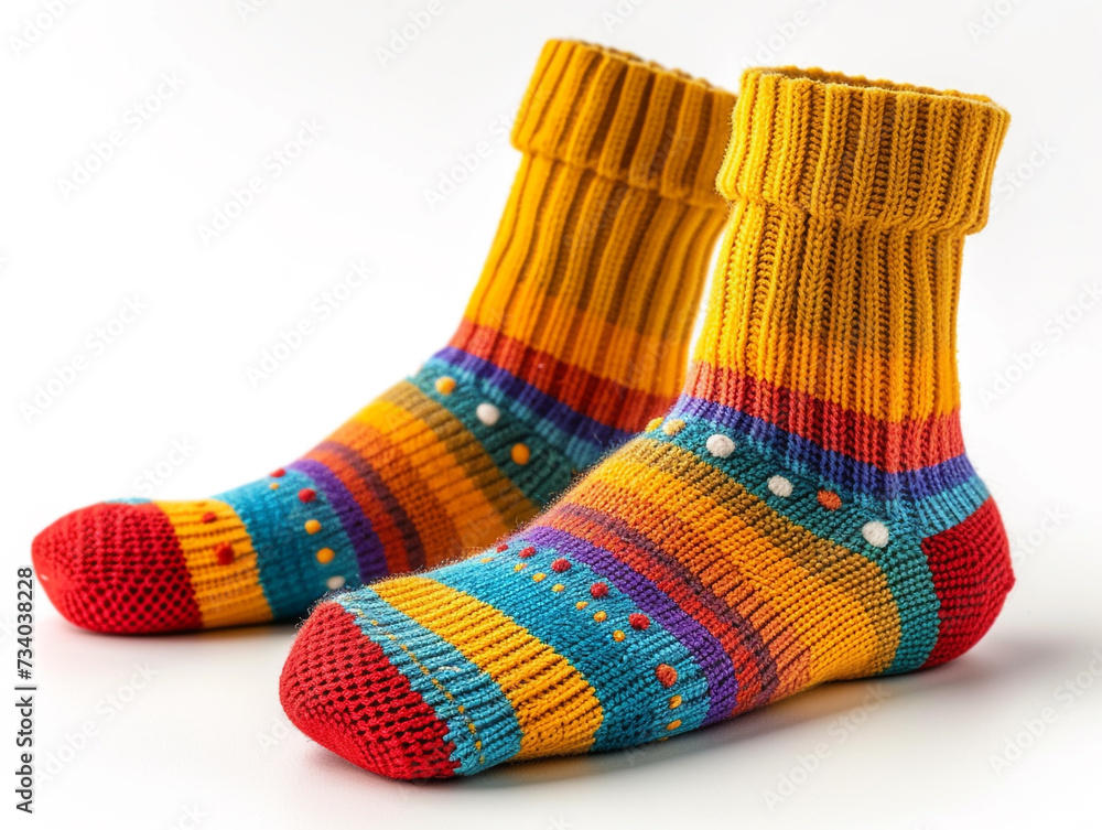 Girl socks are isolated on a white background in a minimalist style. Girl socks are isolated on a white background in a minimalist style.