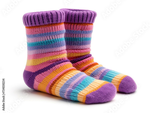 Girl socks are isolated on a white background in a minimalist style. 