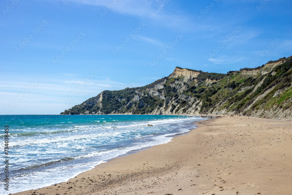Empty Arkoudilas Beach - Corfu, Greece