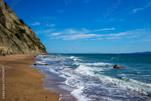Empty Arkoudilas Beach - Corfu, Greece