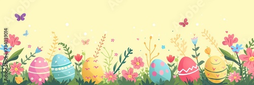 Easter monday seamless pattern illustration generated ai