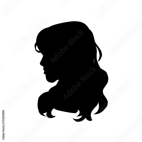 Female profile silhouettes, different variants