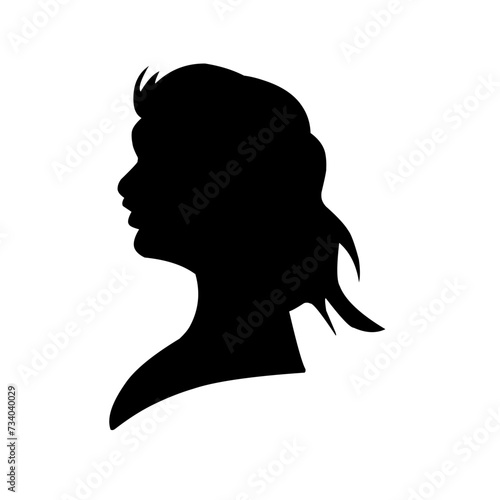 Female profile silhouettes, different variants