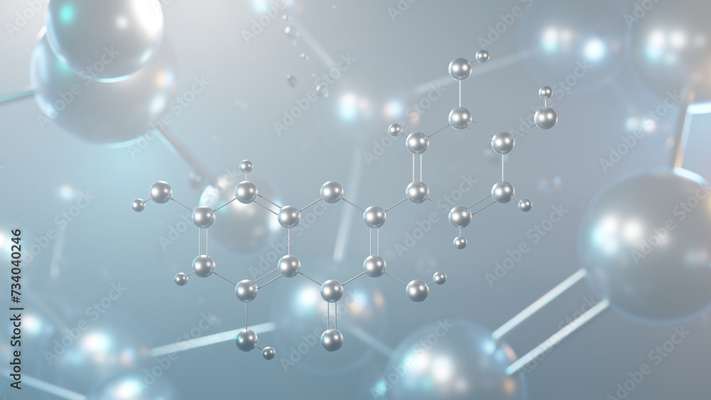 Poster quercetin molecular structure, 3d model molecule, plant flavonol ...