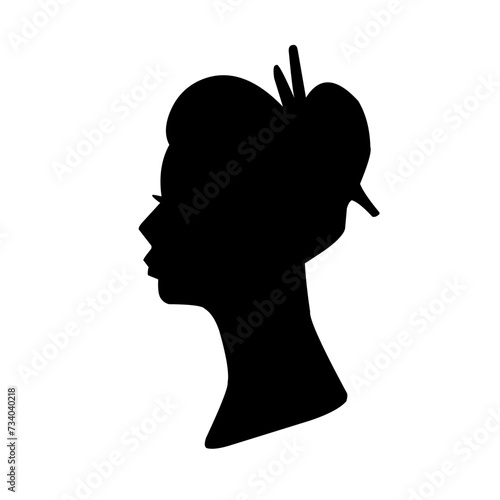 Female profile silhouettes, different variants