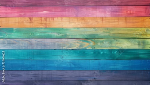 rainbow painted wooden walls background Generative AI