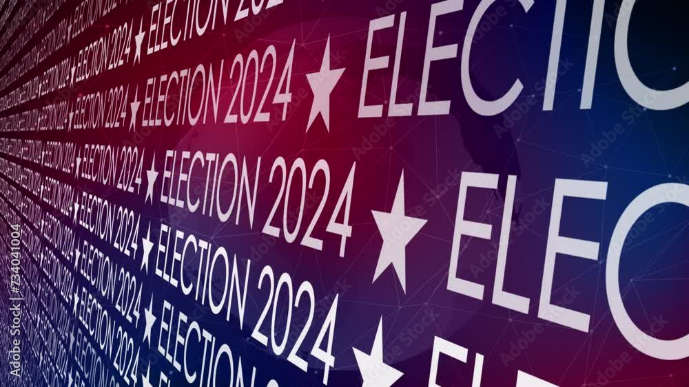Background world globe symbolizes 2024 presidential election campaign