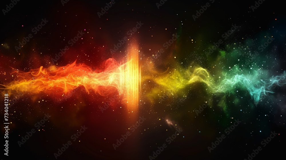 Background image with bright rainbow laser beams cutting through the darkness of a black background. This creates a fascinating and beautiful display of images. Background image with bright rainbow laser beams cutting through the darkness of a black background. This creates a fascinating and beautiful display of images.