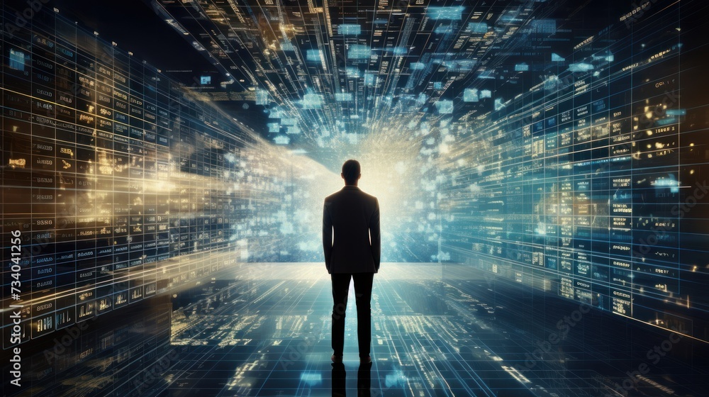A string of numbers in the digital IT world A string of numbers in the digital IT world
