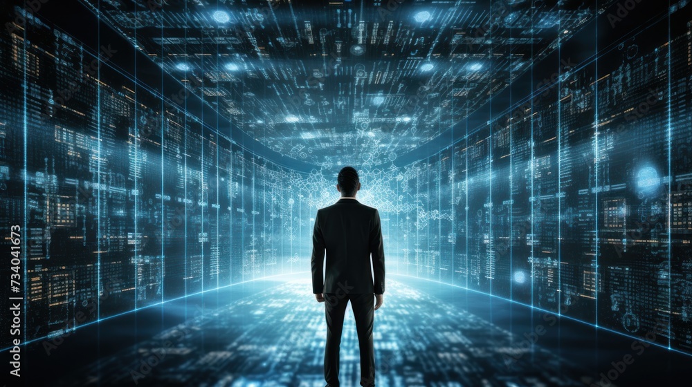 A string of numbers in the digital IT world A string of numbers in the digital IT world