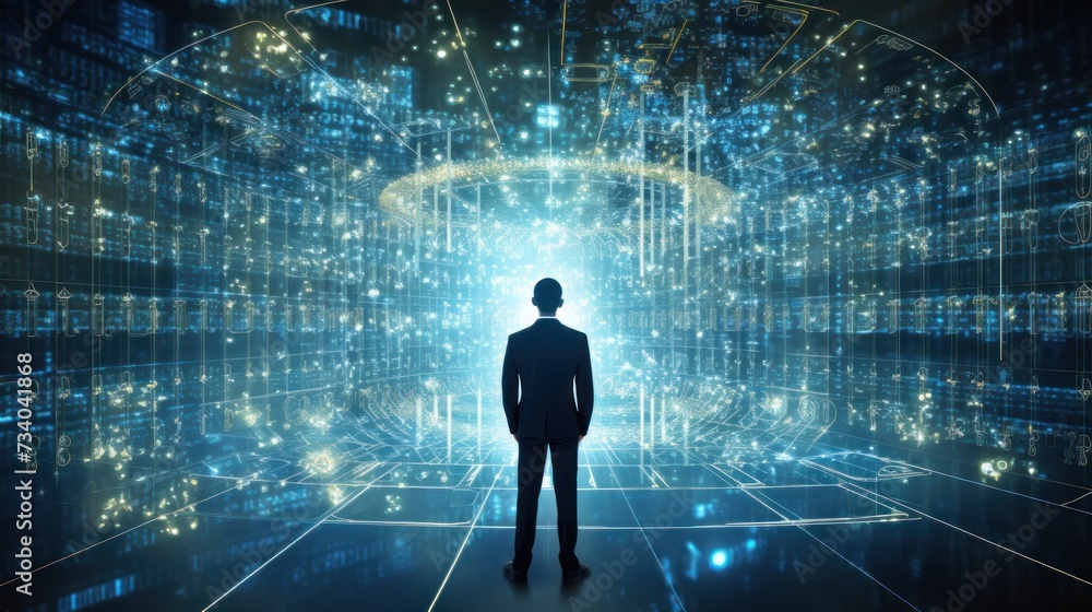 A string of numbers in the digital IT world A string of numbers in the digital IT world
