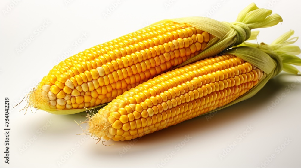 Vibrant yellow of fresh corn, wrapped in their natural green husks. Vibrant yellow of fresh corn, wrapped in their natural green husks.