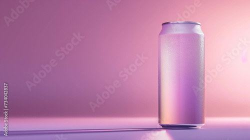 Dye sublimation 16oz frosted glass can on lilac background a big copy space photo