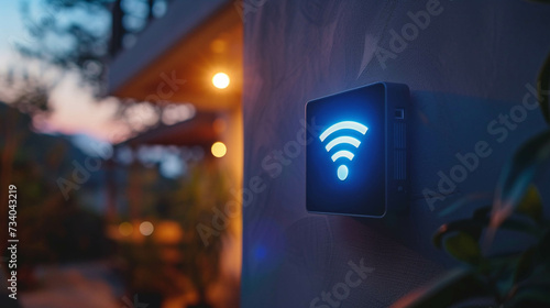 wifi icon extender blue wifi symbol connected smart home photo
