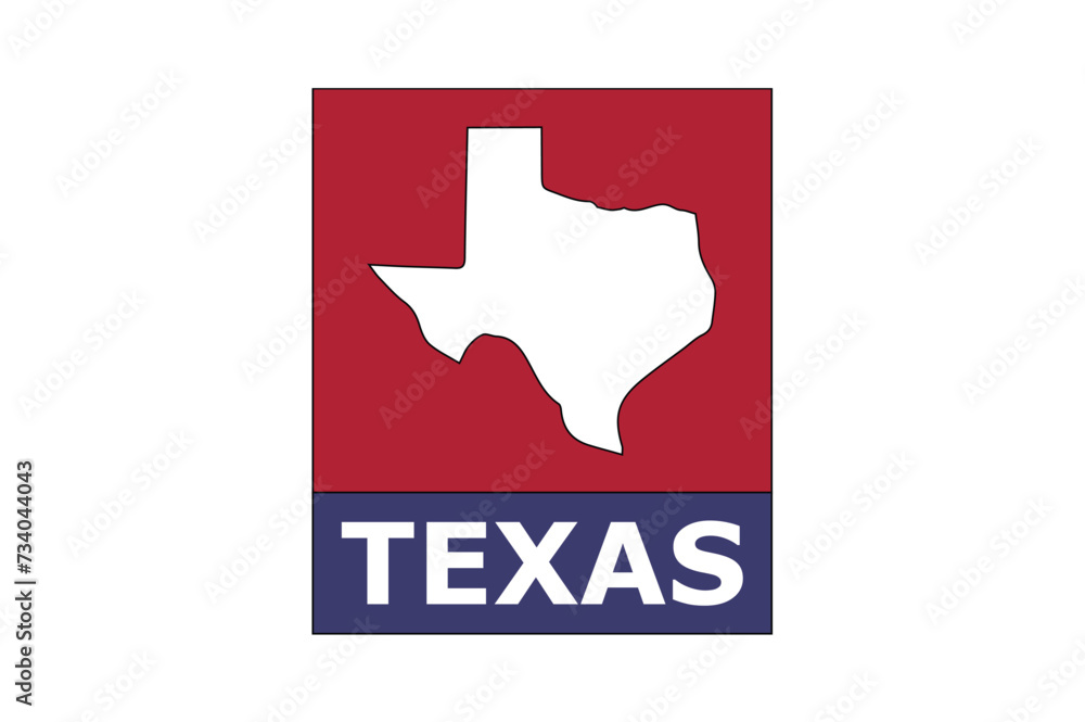 Texas state sign board with texas map