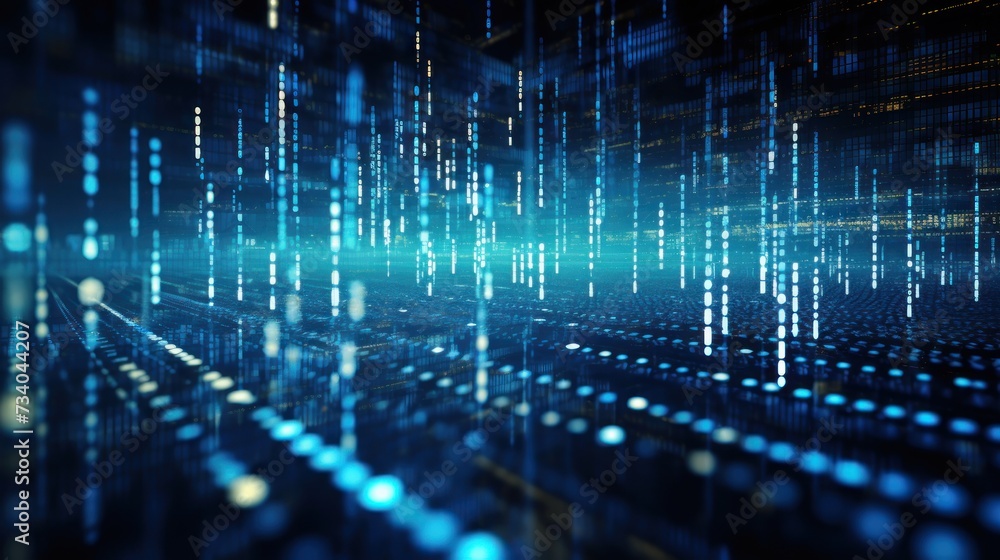 A string of numbers in the digital IT world A string of numbers in the digital IT world