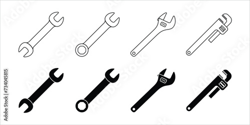 Set of wrench icon vector illustration