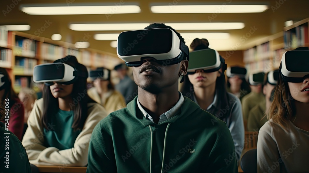 An individual seamlessly integrates virtual reality into their daily life An individual seamlessly integrates virtual reality into their daily life