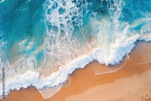 Sandy Beach and Blue Ocean Water Close-Up | Wallpaper