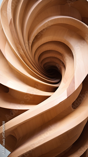 Natural Curves and Spirals Wood Texture Illustration Closeup
