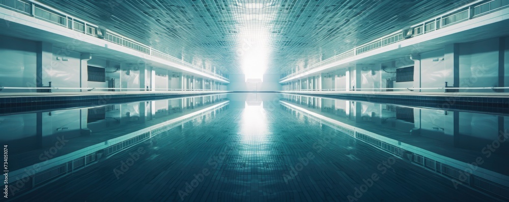 Obraz premium empty swimming pool, symmetry picture