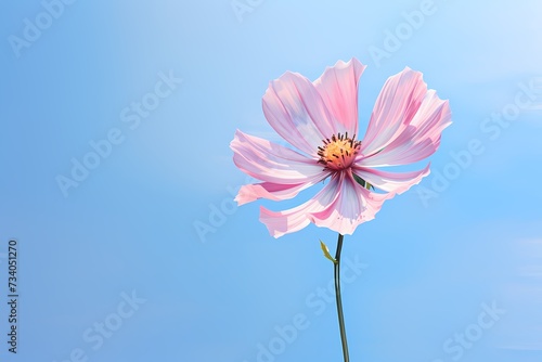 HD capture of a solitary bloom on a vibrant pastel surface  perfect for showcasing with added text.