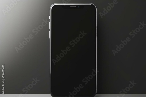 front view of smartphone with blank screen isolated on background. phone with clipping path. Generative AI