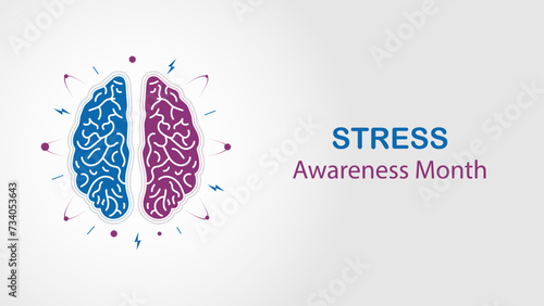 World Stress Awareness month vector graphic photo