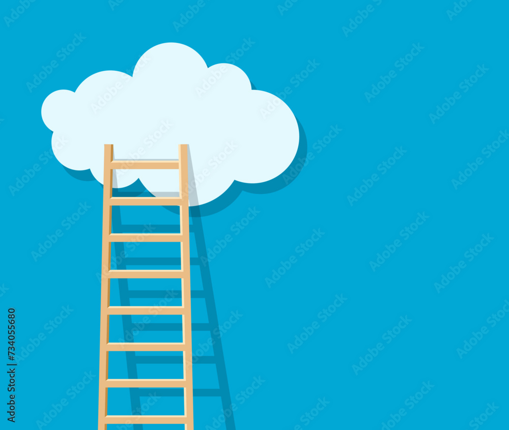 vector ladder to clouds. competition concept vector ladder to clouds. competition concept