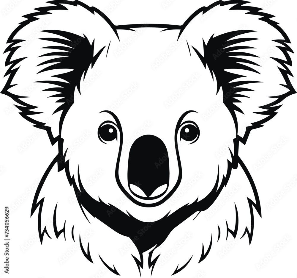 Realistic koala head, koala vector illustration Realistic koala head, koala vector illustration