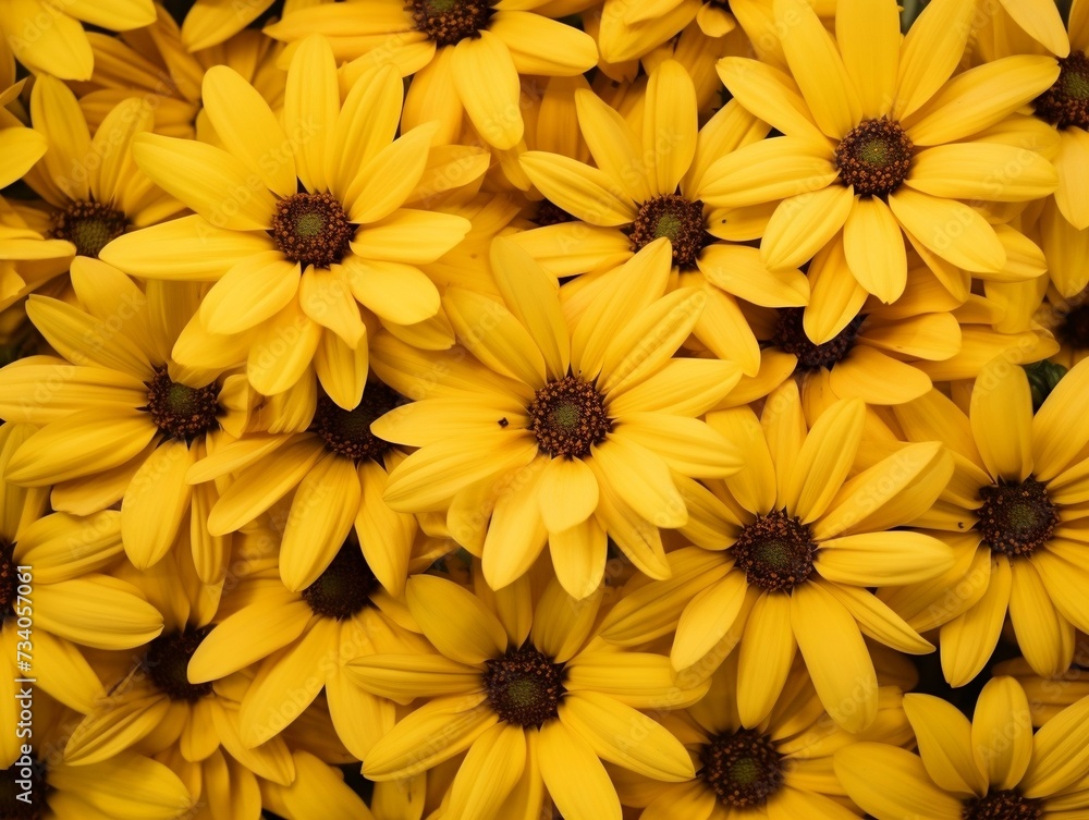 Close up of many yellow flowers Close up of many yellow flowers